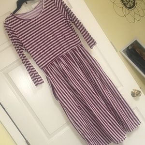 Burgundy Stripe T-shirt Dress